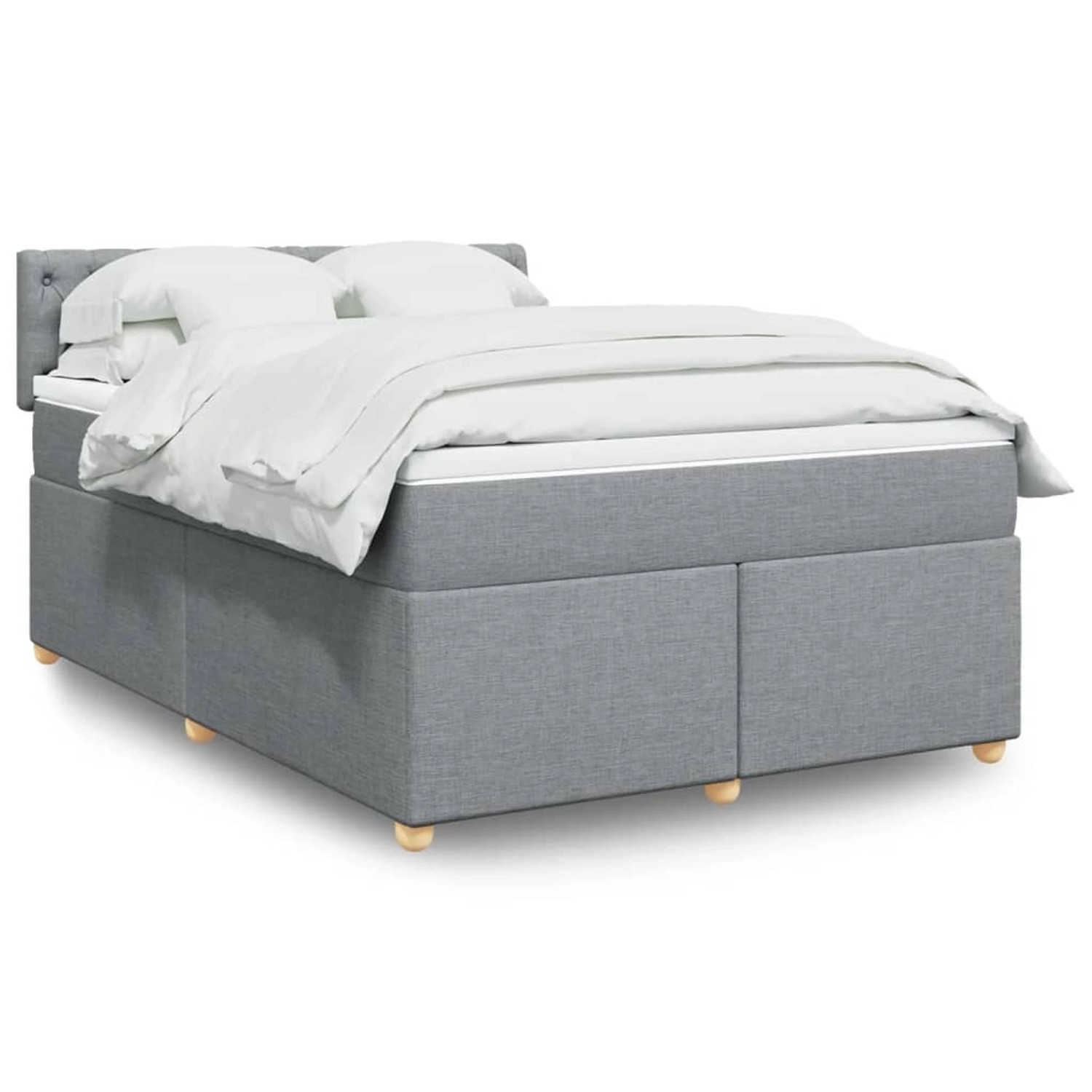 vidaXL Boxspringbett mit Matratze Hellgrau 160x200 cm Stoff 3289038 günstig online kaufen