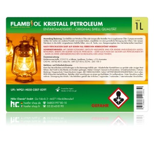 Flambiol Petroleum Heizöl, 6 x 1L Flaschen. Brennstoff für Lampen und Öfen.