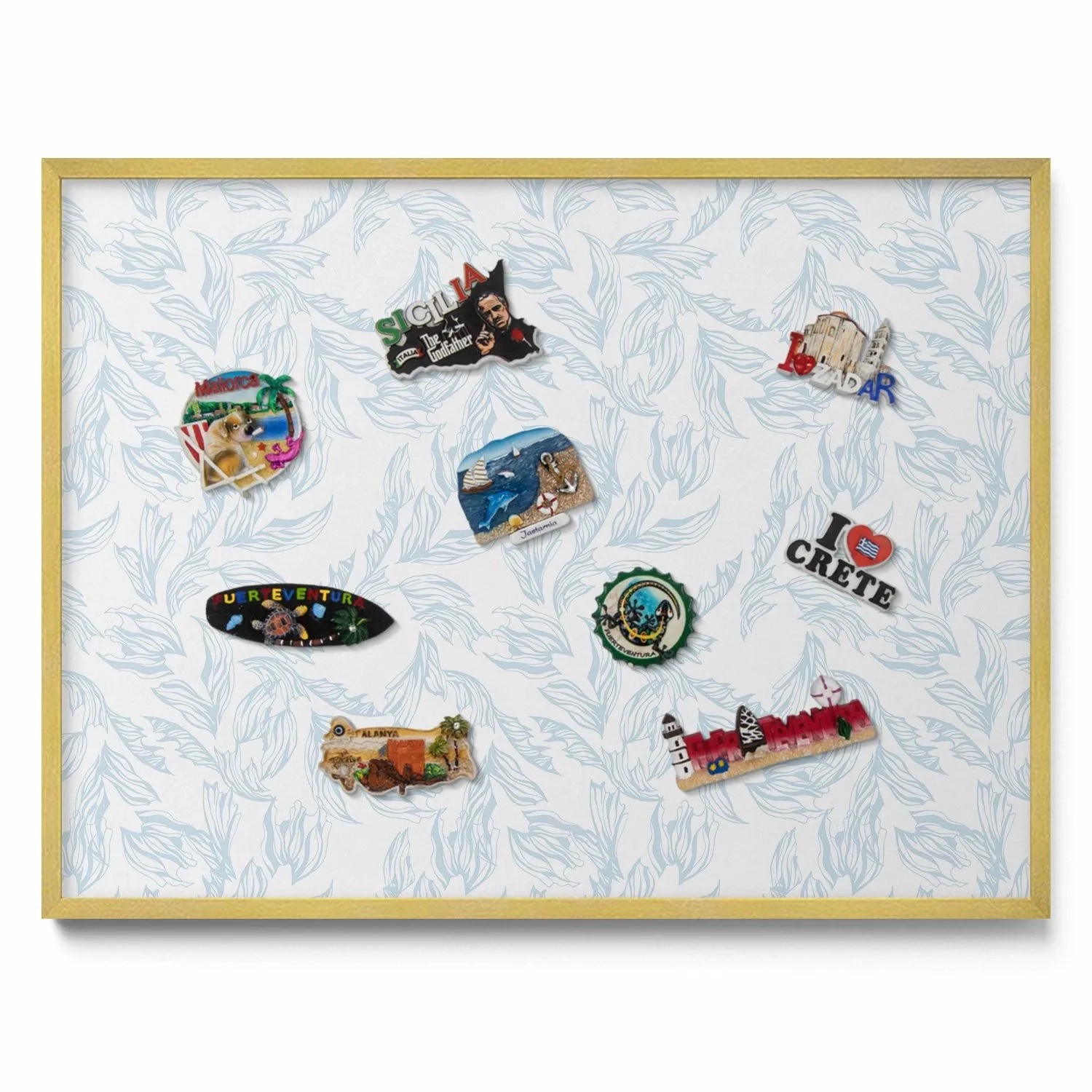 Tulup Magnettafel Bedruckte Magnettafel für die Wand Regelmäßiges Blattmust günstig online kaufen