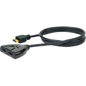 Schwaiger HDMI Umschalter, 2 Eingänge auf 1 Ausgang, schwarz, für Audio & Video