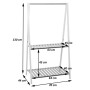 MCW Bambus Standgarderobe mit Kleiderstange und 2 Ablagen, 130x70x44cm, natürliche Holzoptik.
