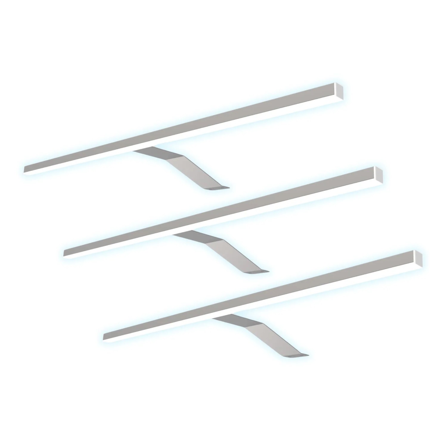 kalb LED Aufbauleuchte Aluminium 600x185x40mm Neutralweiß Chrom 3er Set