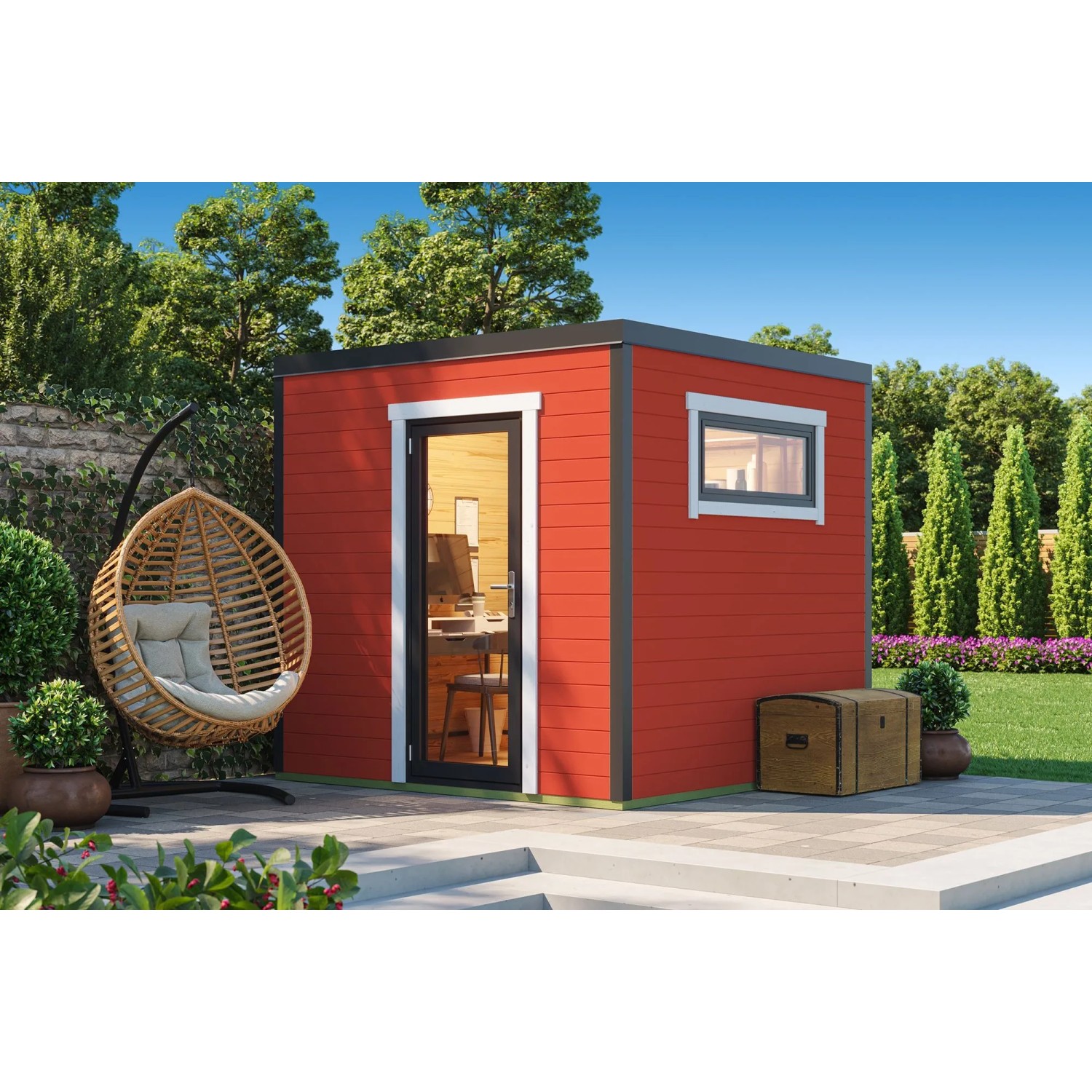 Lasita Gartenhaus Sardinia 1 Schwedenrot 250 cm x 250 cm