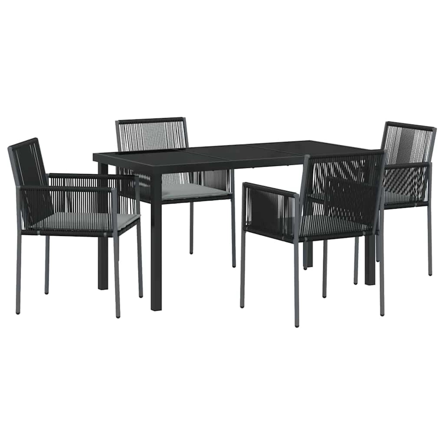 vidaXL Garten Essgruppe 5-Tlg Schwarz Poly Rattan 3379109 günstig online kaufen