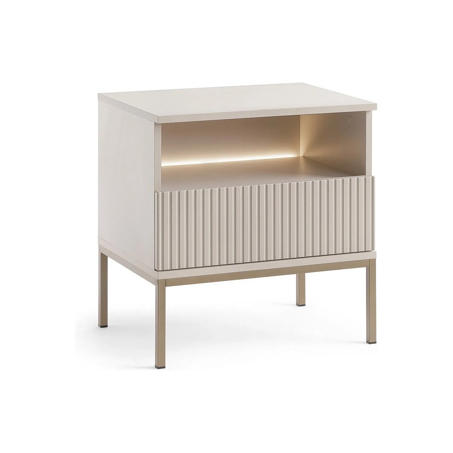 Vente-unique Nachttisch Ovila Beige  Naturfarben Hell 53.6 cm