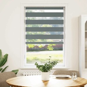 vidaXL Doppelrollo Dunkelgrau 70x100 cm Stoffbreite 65,9 cm Polyester 4014099