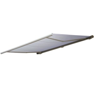 Elektrische Kassettenmarkise, 4x3m, Acryl Creme. Vollkassettenmarkise für Terrasse und Balkon.