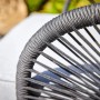 Detailaufnahme: Anthrazitfarbene Seilbespannung des Lounge-Sets Edna.
