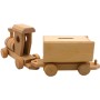 Dekohelden24 Dekorative Fahrbare Holz Spardose Sparbüchse Lokomotive Eisenbahnspardose mit Wagon aus Buchenholz zum Gestalten L/B/H 36 x 8 x 12 cm_4