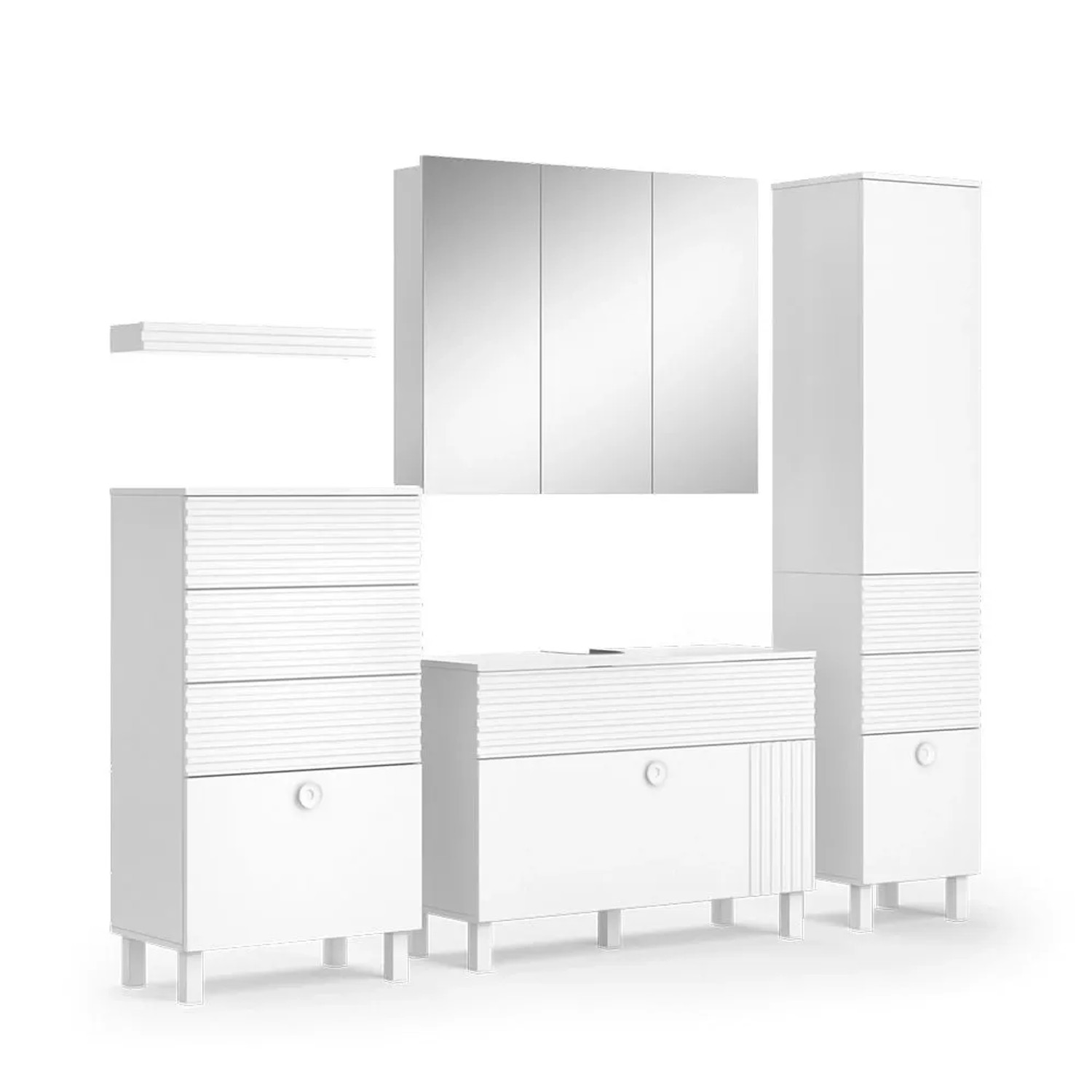 Vicco Badmöbel-Set Sola Weiß 100 x 72 5-teilig
