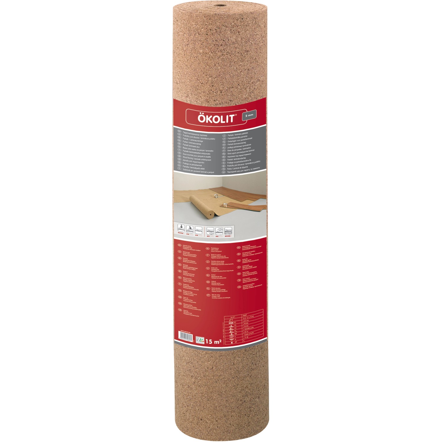 Ökolit® Kork Parkett- und Laminatunterlage 2 mm 15 m² günstig online kaufen