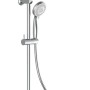Schütte Aquastar Überkopf-Brauseset, Chrom/Weiß, mit Kopf- und Handbrause, Ablage für Duschutensilien.