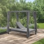 Graues Juskys Doppel Loungebett Kreta mit Dach und verstellbarer Lehne im Garten.
