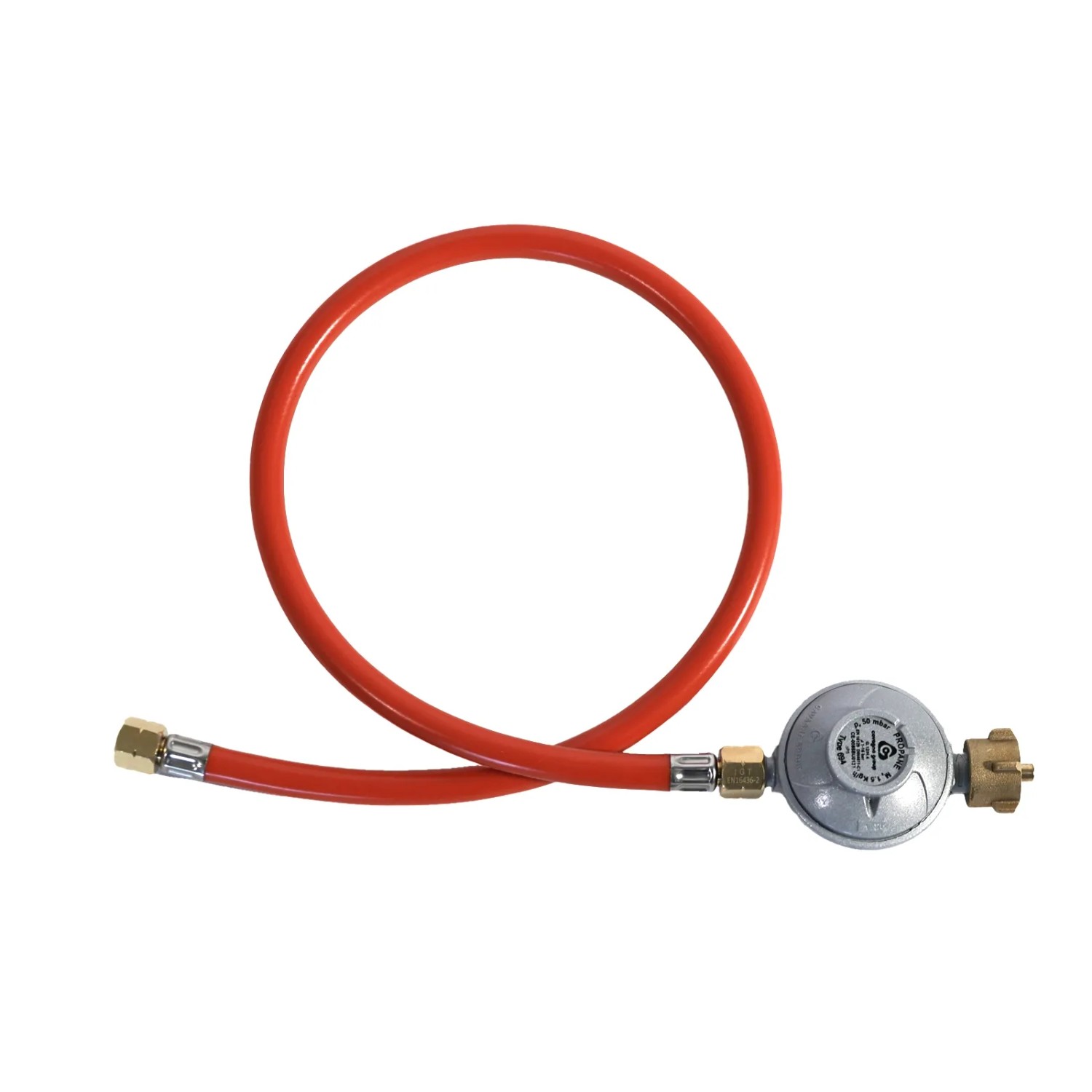 Gasdruckregler mit rotem Gasschlauch für Taino Gasgrill