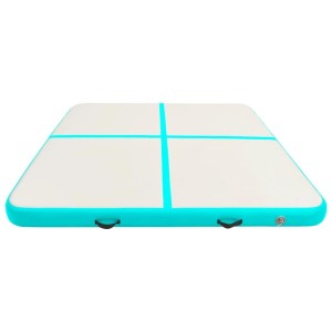 vidaXL Aufblasbare Gymnastikmatte mit Pumpe 200x200x10 cm PVC Grün 92696