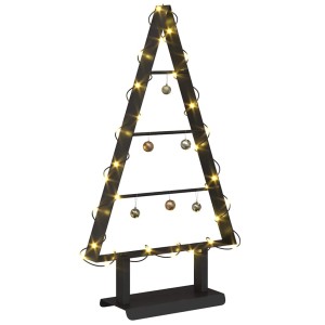 vidaXL Metall Weihnachtsbaum mit Ständer Schwarz 60 cm Stahl 42019169