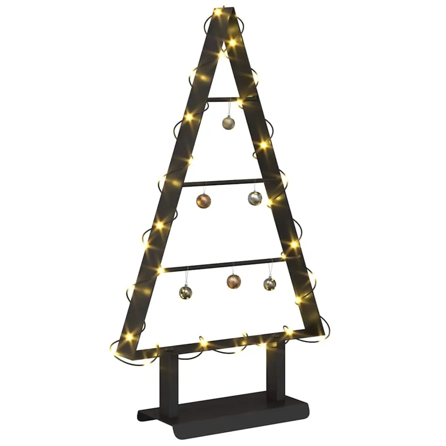 vidaXL Metall Weihnachtsbaum mit Ständer Schwarz 60 cm Stahl 42019169