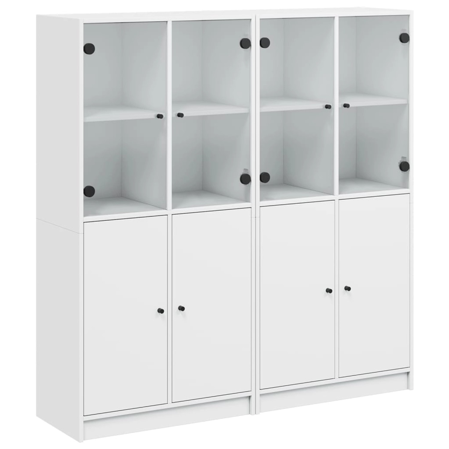 VidaXL Bücherschrank mit Türen 136x37x142 cm Holzwerkstoff Weiß günstig online kaufen