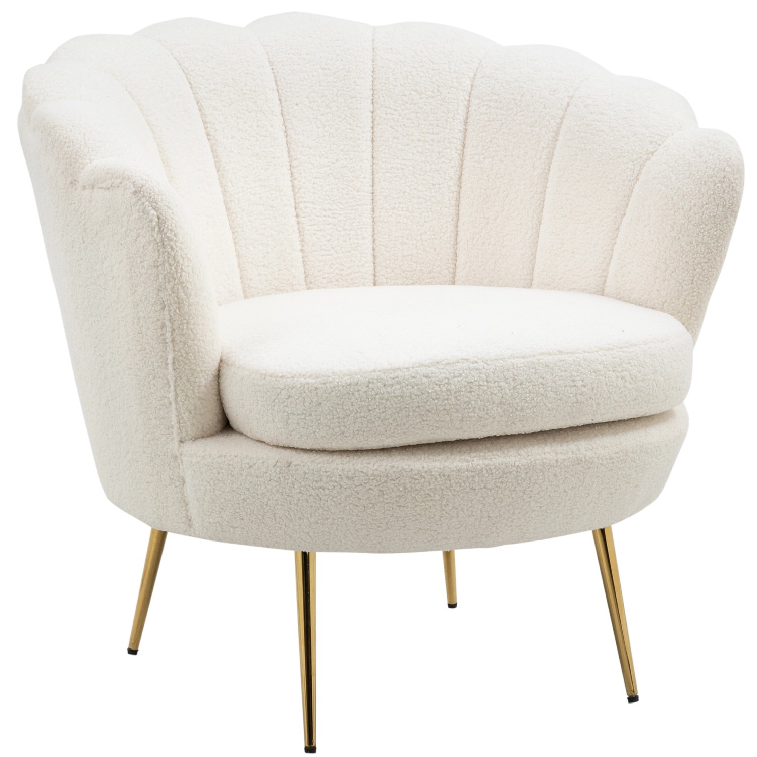 HOMCOM Polstersessel Polyester Schaumstoff Weiß 79L x 77B x 77H cm