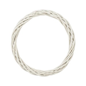 Weißer Weidenkranz (Ø 35 cm) von Mica Decorations, ideal als Basis für kreative Deko-Ideen.