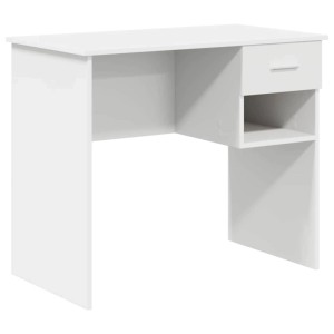 vidaXL Schreibtisch mit Regal Weiß 90 x 49,5 x 75 cm Holzwerkstoff 869266