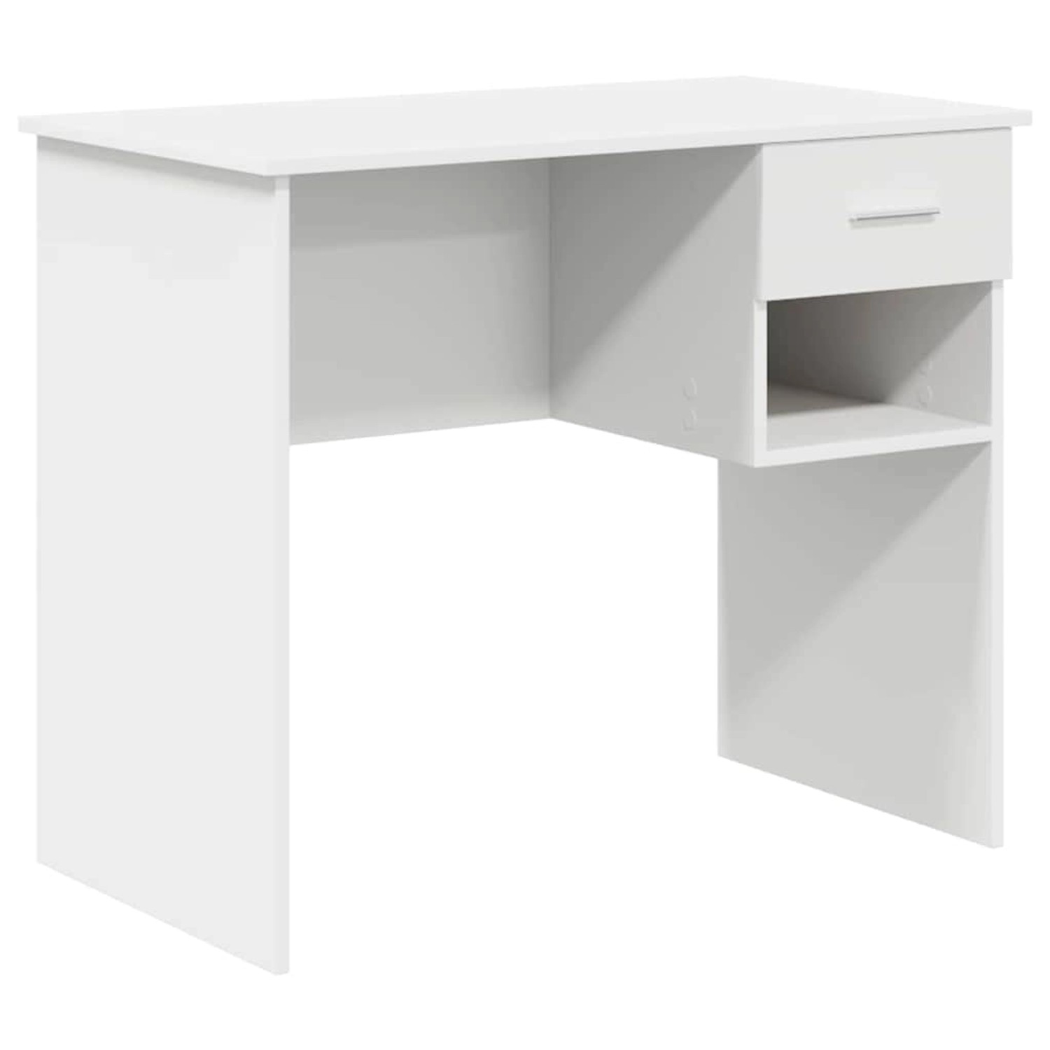 vidaXL Schreibtisch mit Regal Weiß 90 x 49,5 x 75 cm Holzwerkstoff 869266 günstig online kaufen