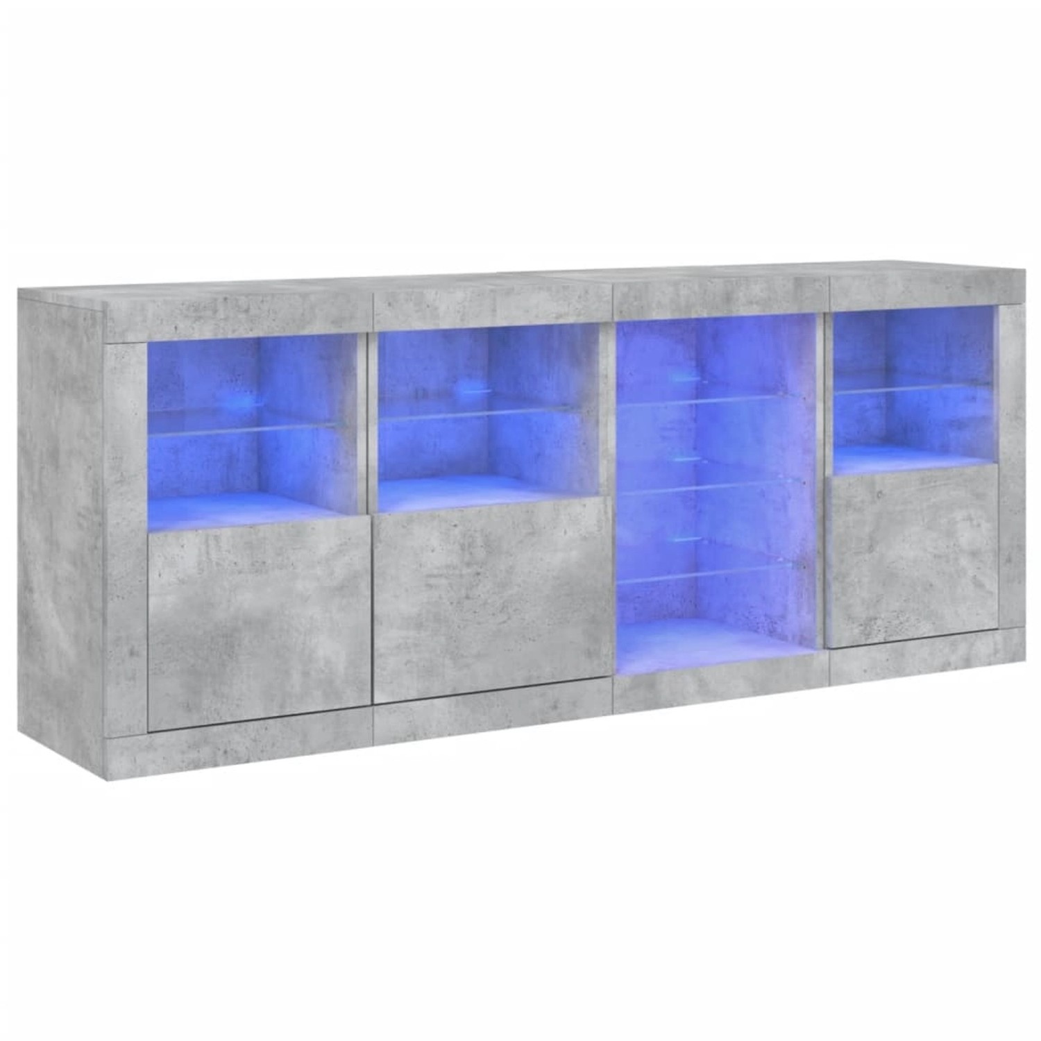 vidaXL Sideboard mit LED-Leuchten Betongrau 164x37x67 cm 3209054 günstig online kaufen
