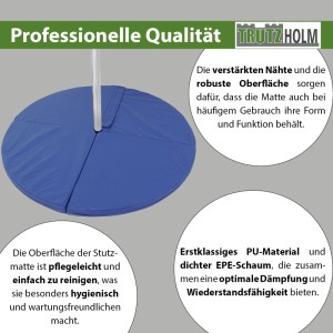 Blaue TRUTZHOLM Tanzstangenmatte, 120cm Durchmesser, faltbar für Sport & Fitness.