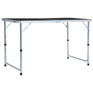 vidaXL Campingtisch Klappbar Grau Aluminium 120x60 cm 48173