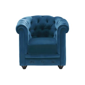 Vente-unique Sessel Mit Gerader Rückenlehne Chesterfield Blaugrün 88 cm