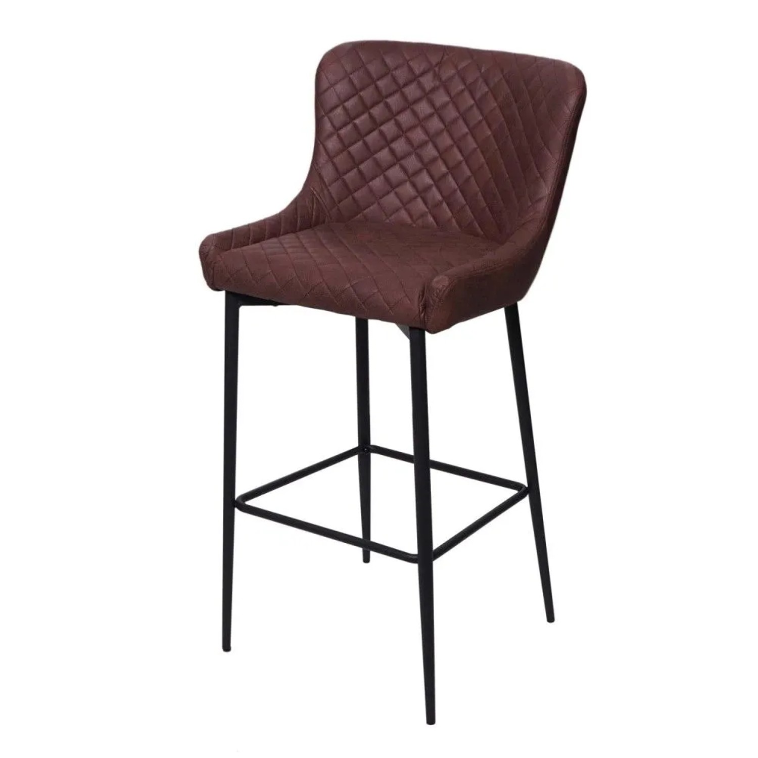 MCW Barhocker H79 Stoff/Textil Braun
