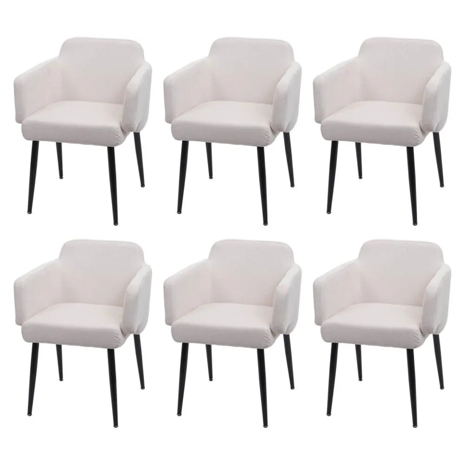 MCW Esszimmerstuhl L13 6er-Set Creme-Weiß