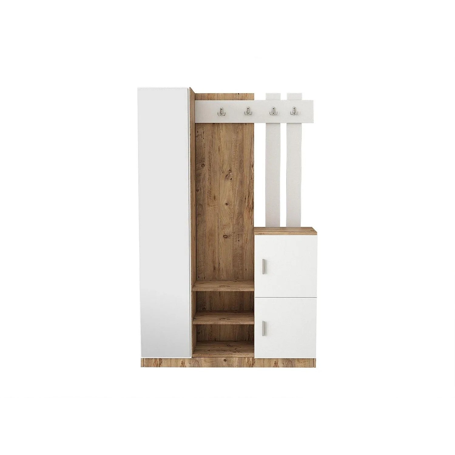 Vente-unique Flurgarderobe Mirota Naturfarben Hell  Weiß 113.6 cm