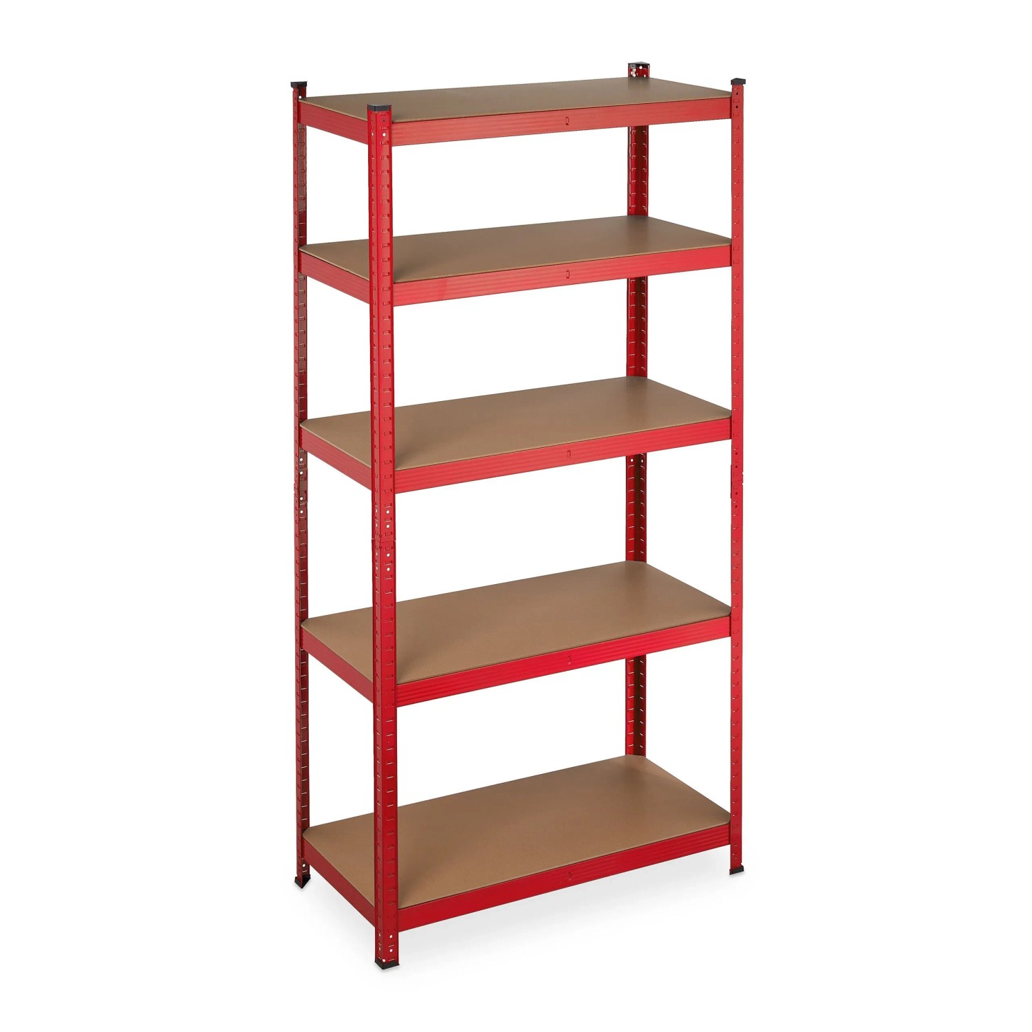 Relaxdays Schwerlastregal Stahl MDF Kunststoff Rot Stecksystem 180 cm x 90 cm x 45 cm 12 kg
