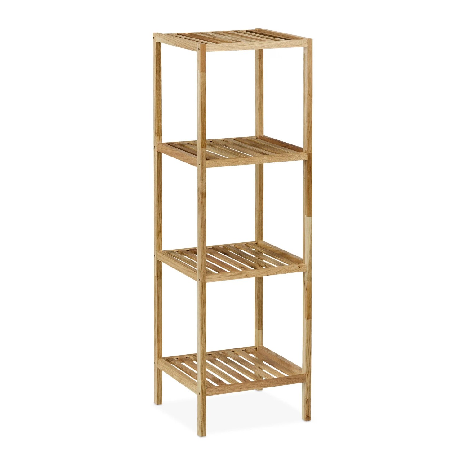 Relaxdays Badregal Walnussholz Natur Offene Ablagen 80 cm x 35,5 cm x 35,5 cm