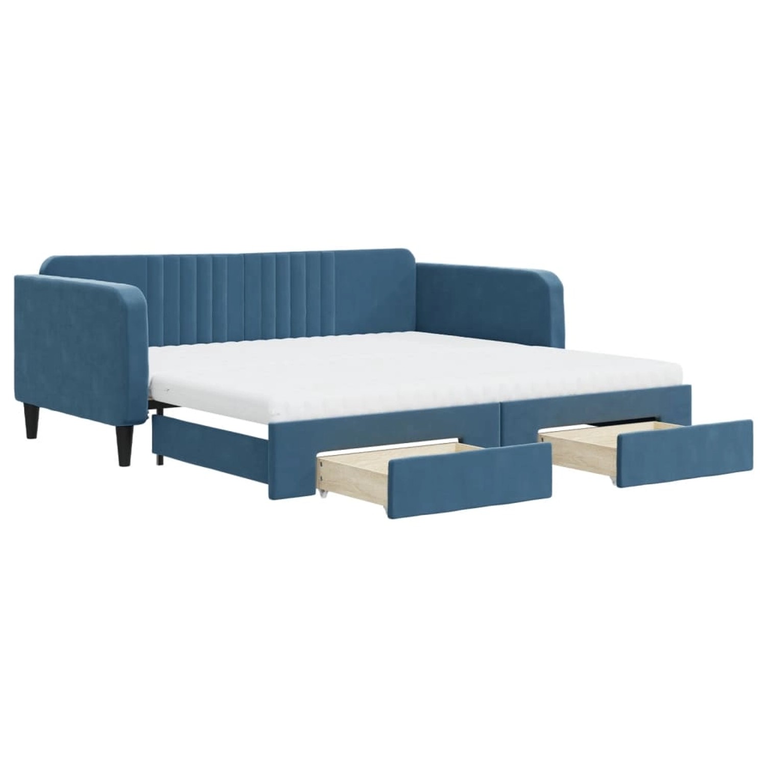 vidaXL Tagesbett Ausziehbar mit Schubladen Blau 100x200 cm Samt1881276 günstig online kaufen
