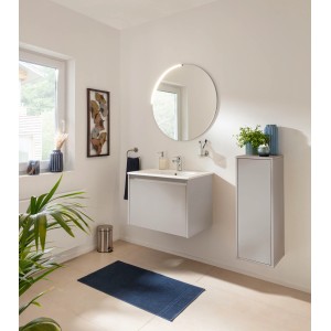 Fackelmann Spiegel Moon 80cm mit LED-Leuchte in einem modernen Badezimmer.