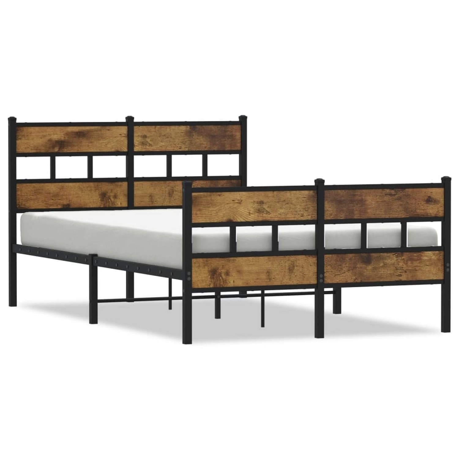 vidaXL Metallbett ohne Matratze Räuchereiche 120x200 cm 4017069 günstig online kaufen