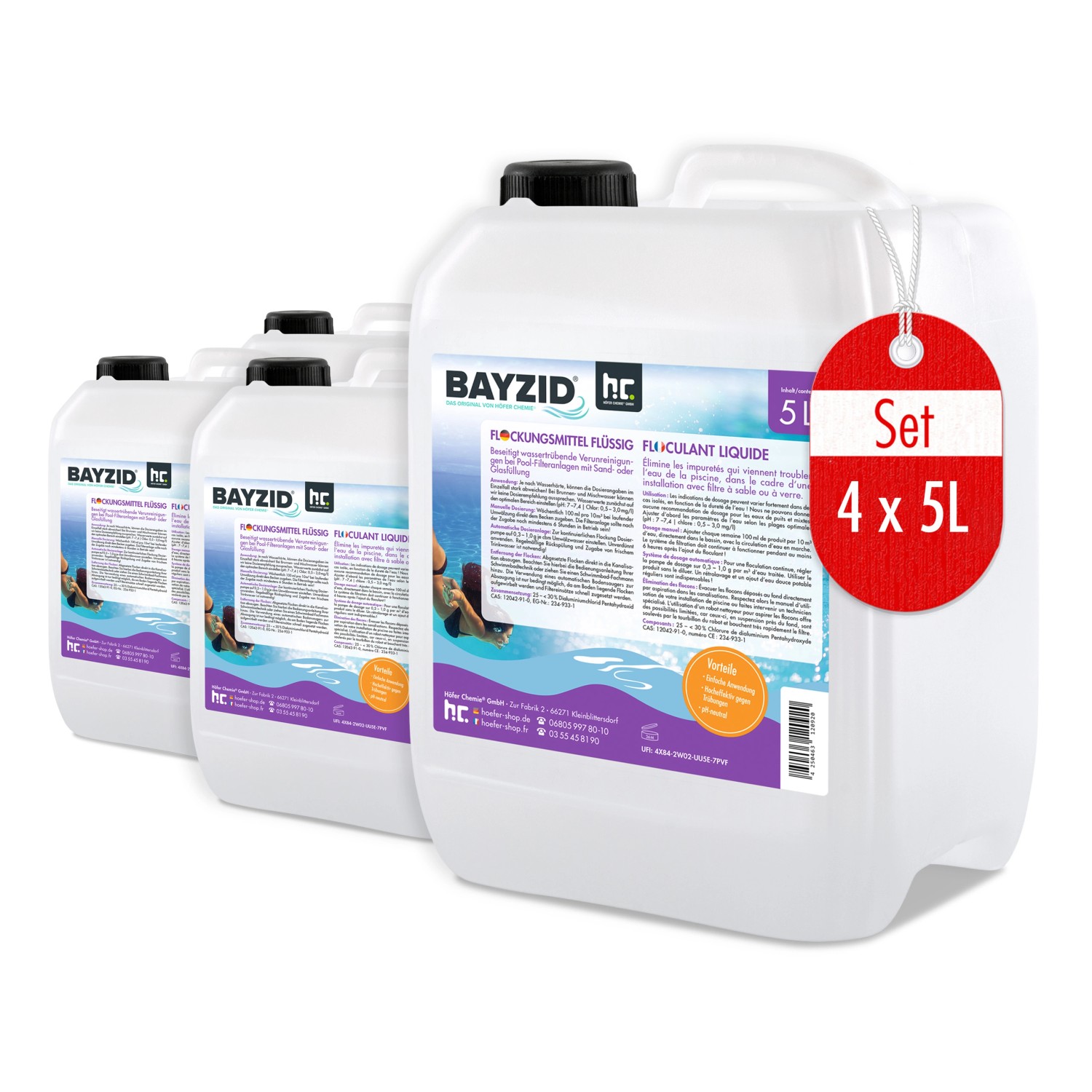 Bayzid Flockungsmittel Flüssig für Pools 4 x 5l