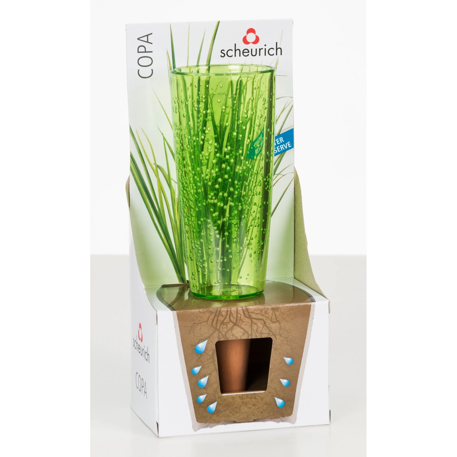 Scheurich Bewässerungsfigur Copa M Green, 150ml, für Zimmer- & Gartenpflanzen.