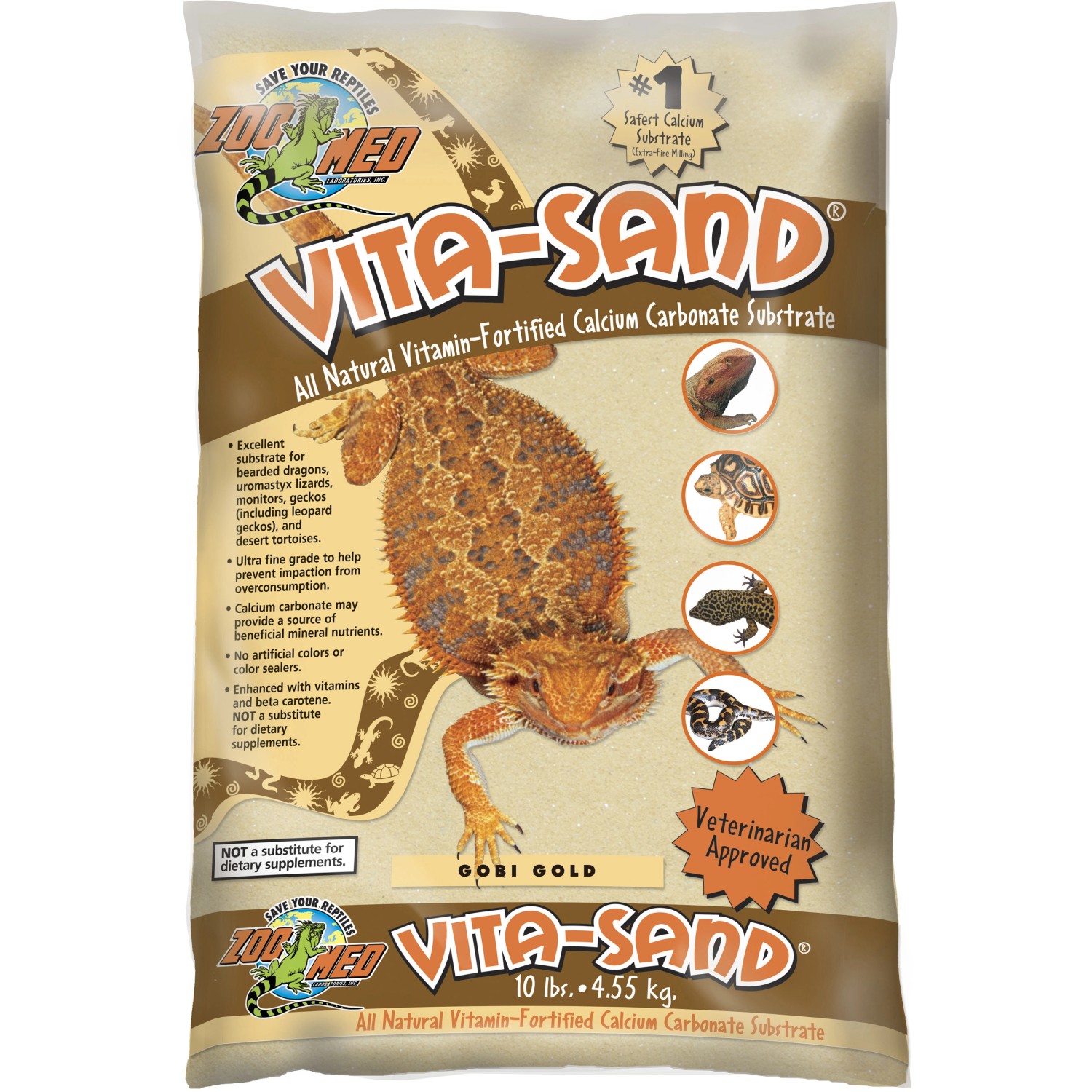 ZooMed Terraristik Reptilien-Vita-Sand Gobi Gold 4,5 kg