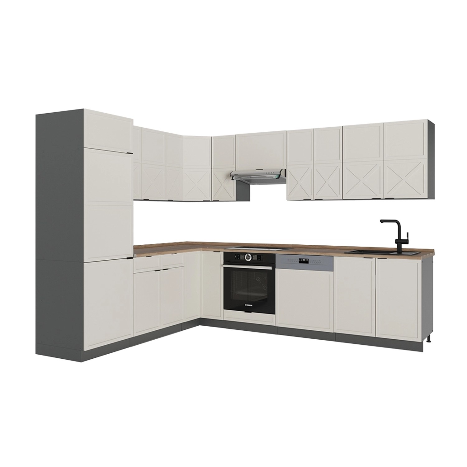 Vicco Fame-Line Eckküche GrauBeige/Anthrazit 227 x 287 cm AP Eiche günstig online kaufen