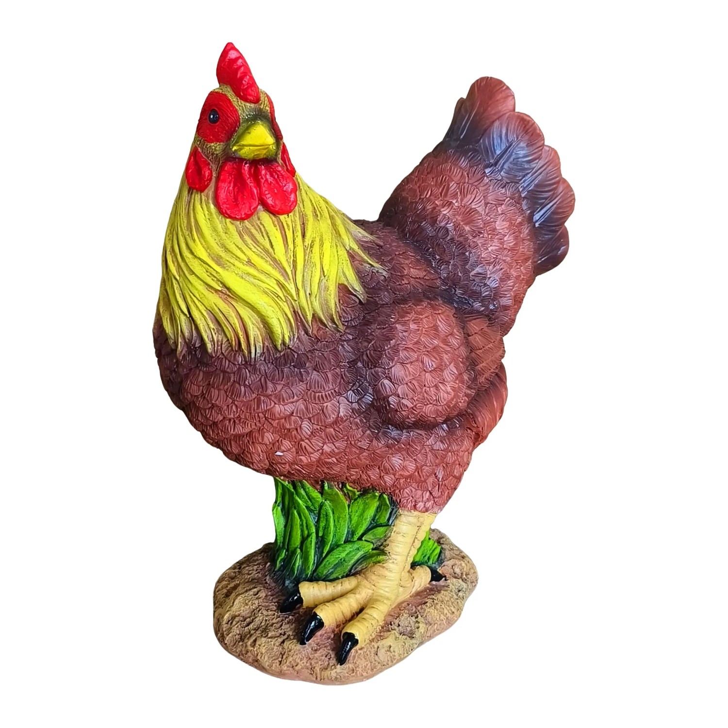 Relaxdays Gartenfigur Huhn Polyresin Weiß UV-Beständig 32,5 cm x 26 cm x 13,5 cm