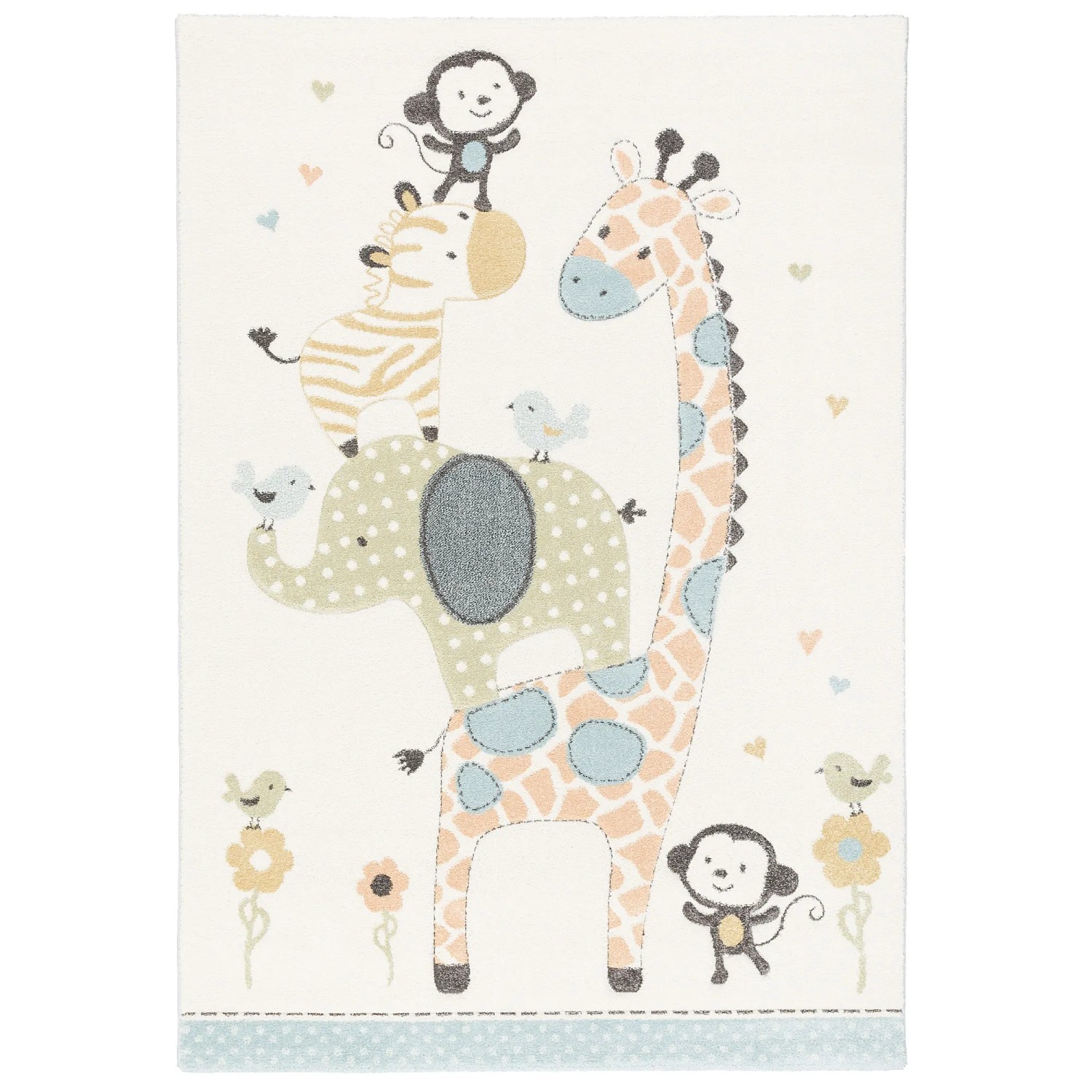 Tappeto Bambini Pergamon Maui Kids | Safari Animali Colorato | Morbido In Polipropilene, 5 Dimensioni | Öko-Tex
