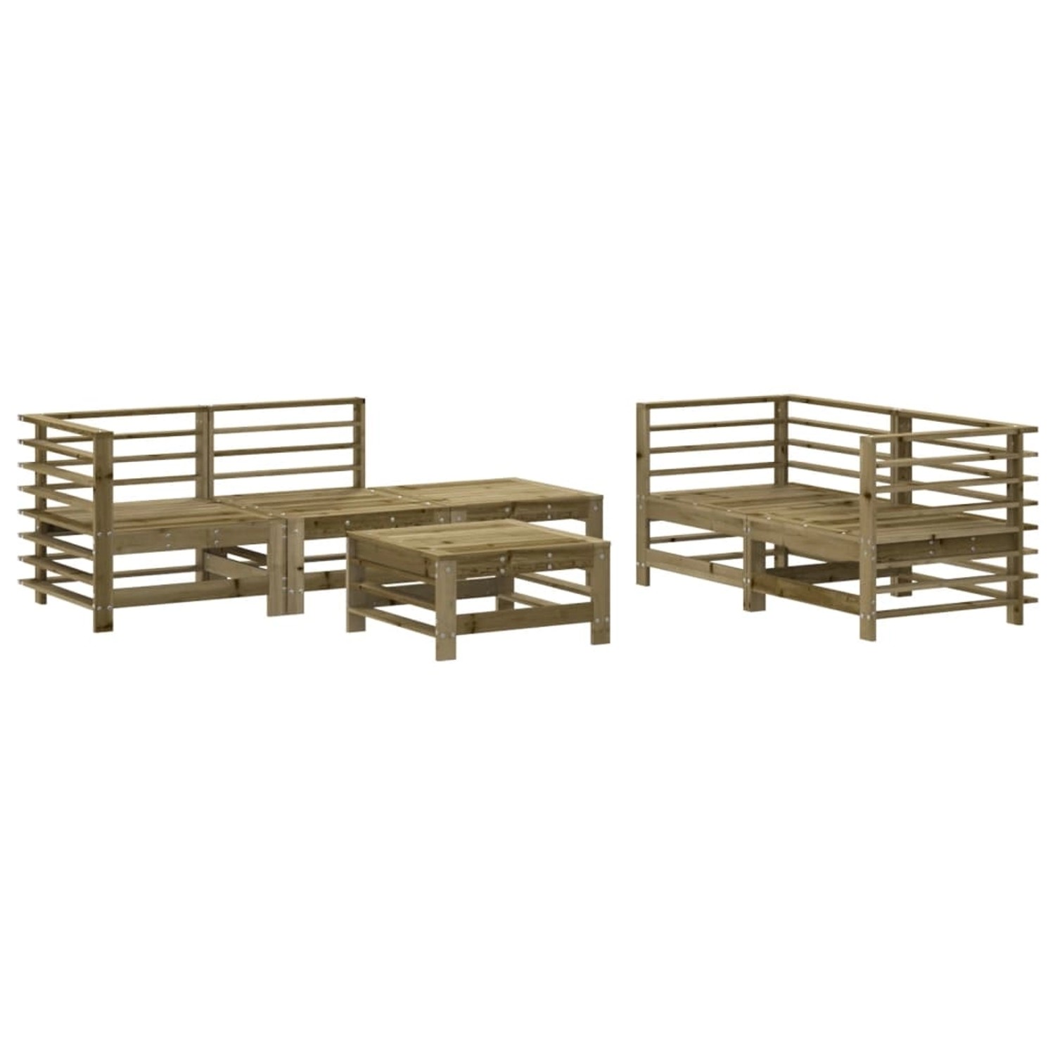 vidaXL 6-Tlg Garten-Lounge-Set Imprägniertes Kiefernholz 3186206