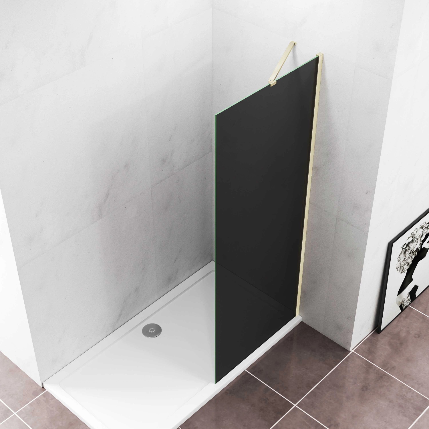Duschparadies Walk-In Duschwand 140x200cm 10mm ESG Sicherheitsglas Grau Rah günstig online kaufen