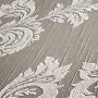 Grau-beige Textiltapete mit Barockmuster von PROFHOME, matte Optik.