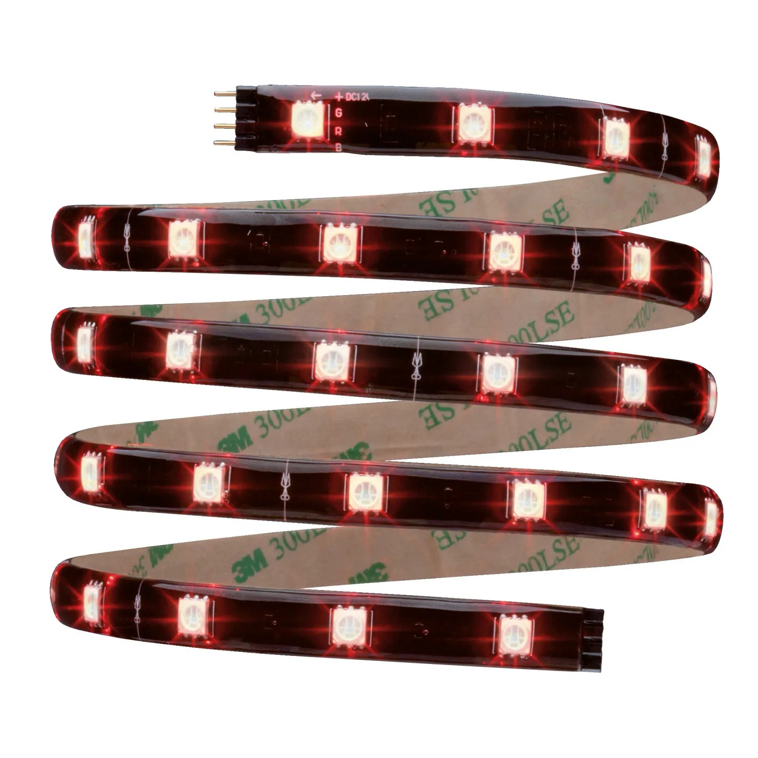 Flexibler Paulmann YourLED RGB LED-Streifen, 1,5 m, mit selbstklebender Rückseite für indirekte Beleuchtung.