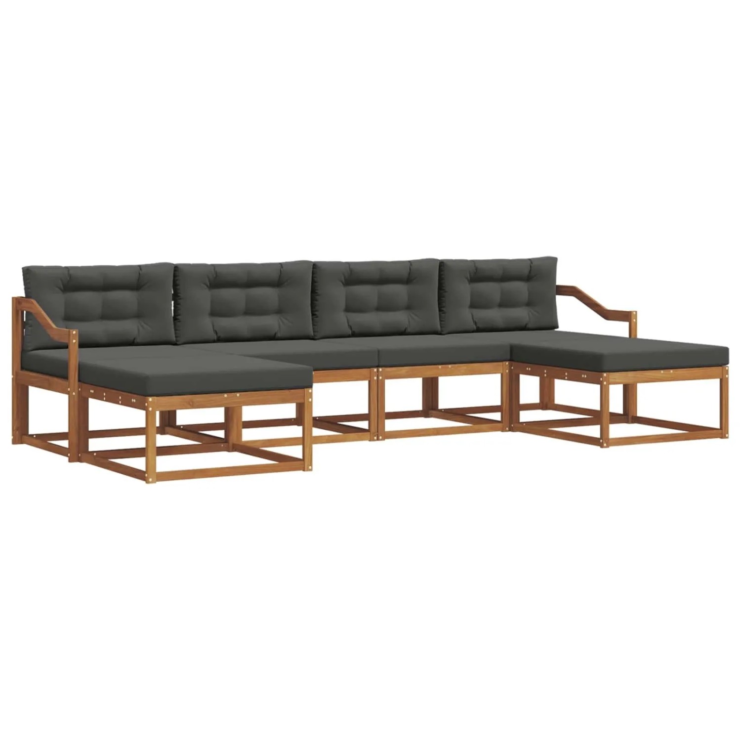 vidaXL Sofa Set mit Kissen 16-Tlg Natur und Anthrazit 3367980