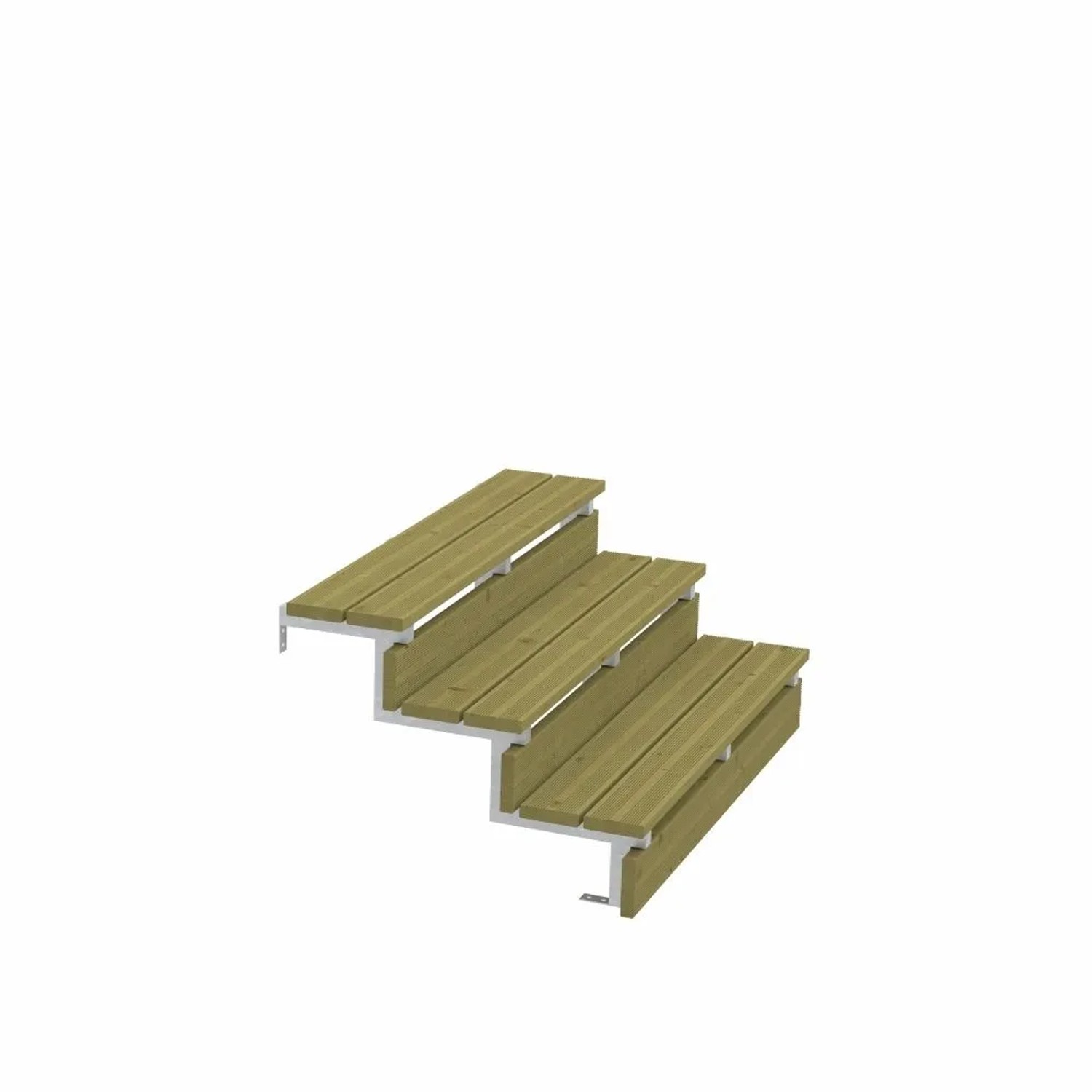 PLUS Terrassentreppe 3 Stufen 120 cm Breite Feuerverzinkter Stahl